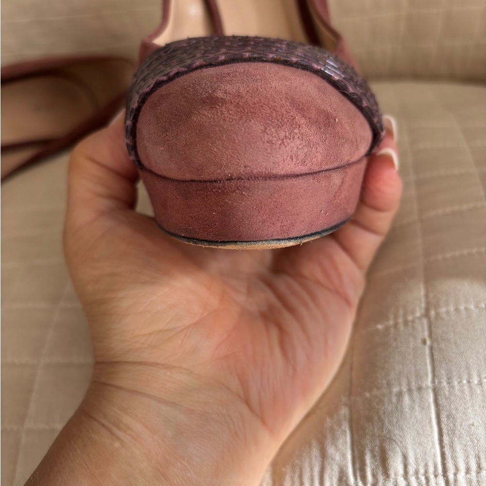 Furla Pink Suede Heels - Picture 8 of 10